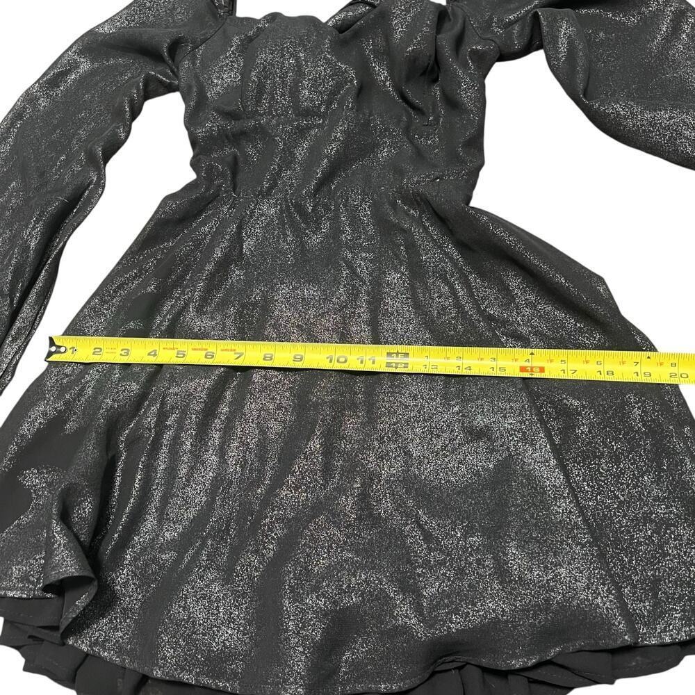 LUCY IN THE SKY Black Shimmer Chiffon Fit & Flare Dress Size S - Picture 8 of 8